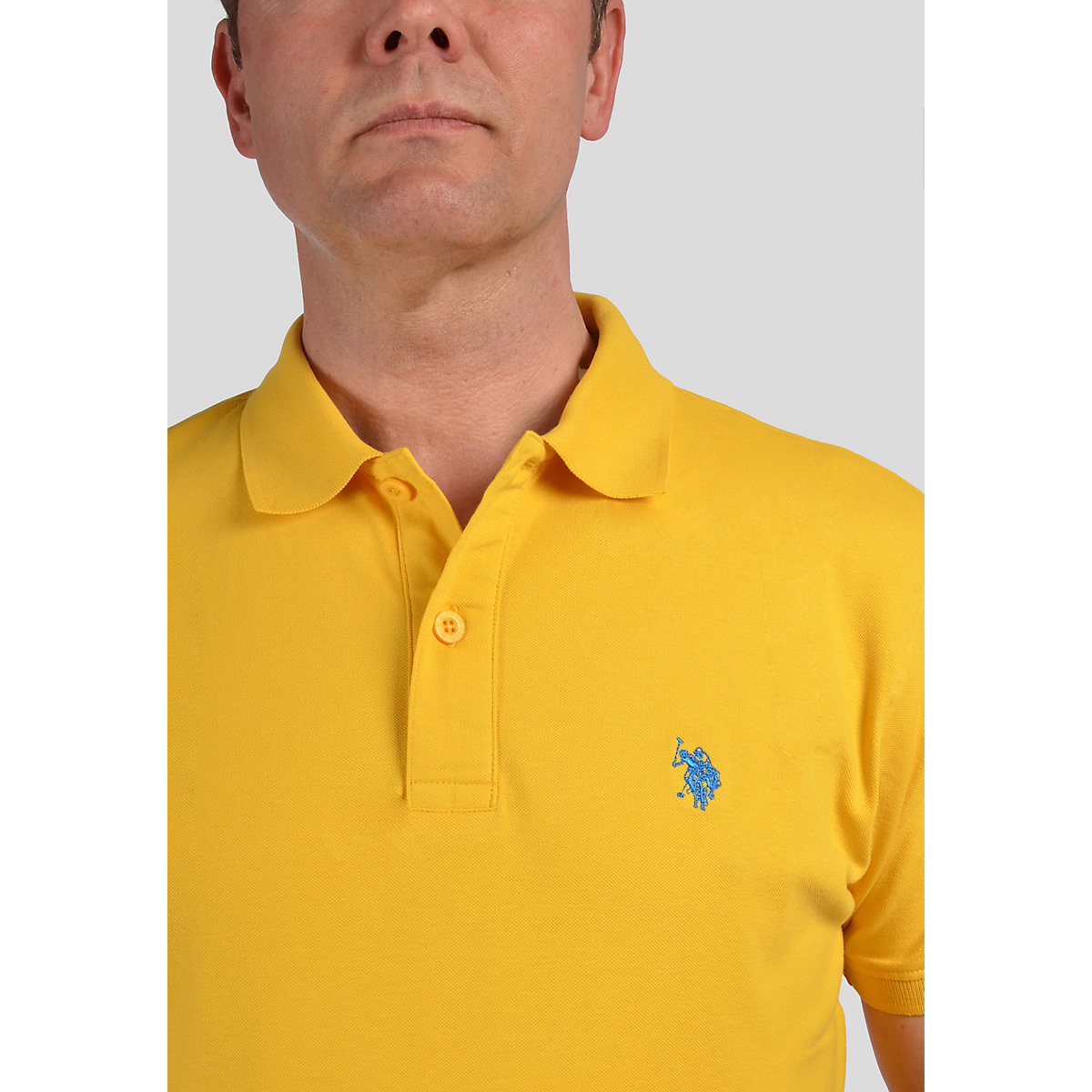 U.S. POLO ASSN. Polo Basic unifarben Kurzarmshirt mit Polokragen gelb