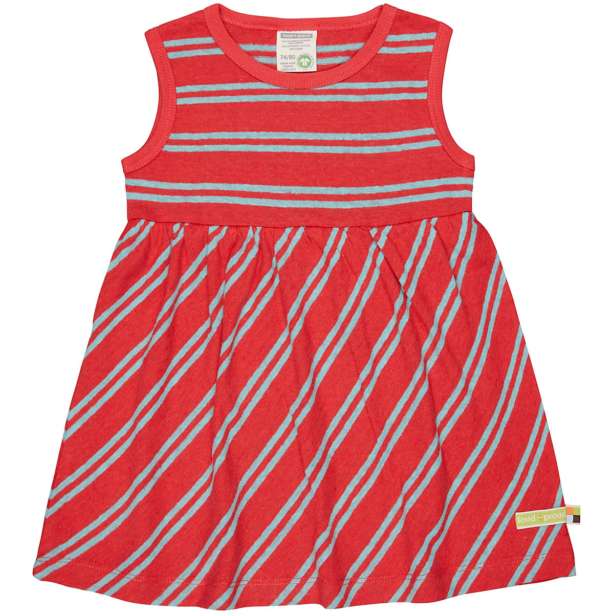 loud + proud Kleid Streifen mit Leinen Kleider rot