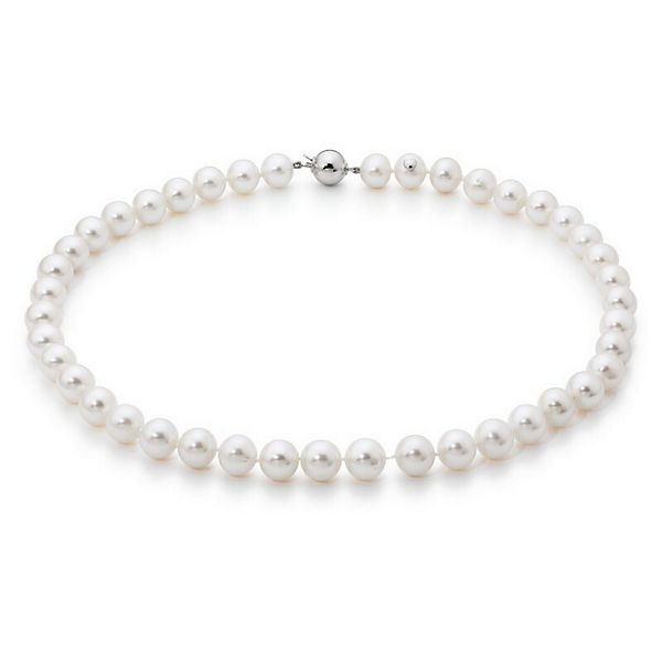 Accessoires Halsketten ADRIANA Perlenkette Süßwasser Halsketten weiß