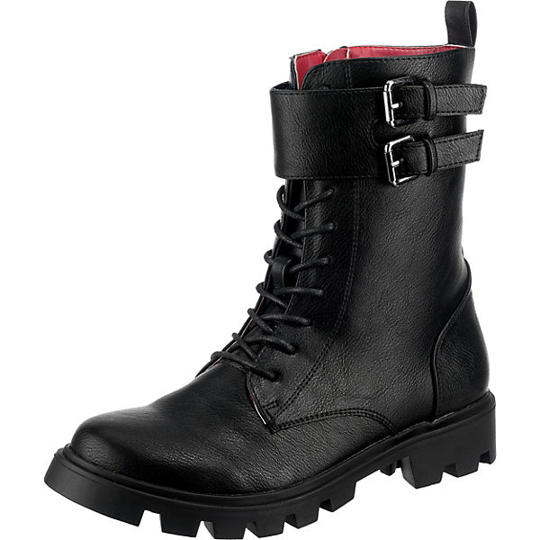 Buckle Lace-Up Insel Boots