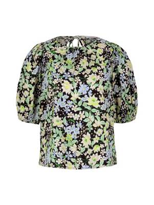 TOM TAILOR Denim Blusen & Shirts Ballonärmel Bluse mit Bio-Baumwolle Kurzarmblusen mehrfarbig