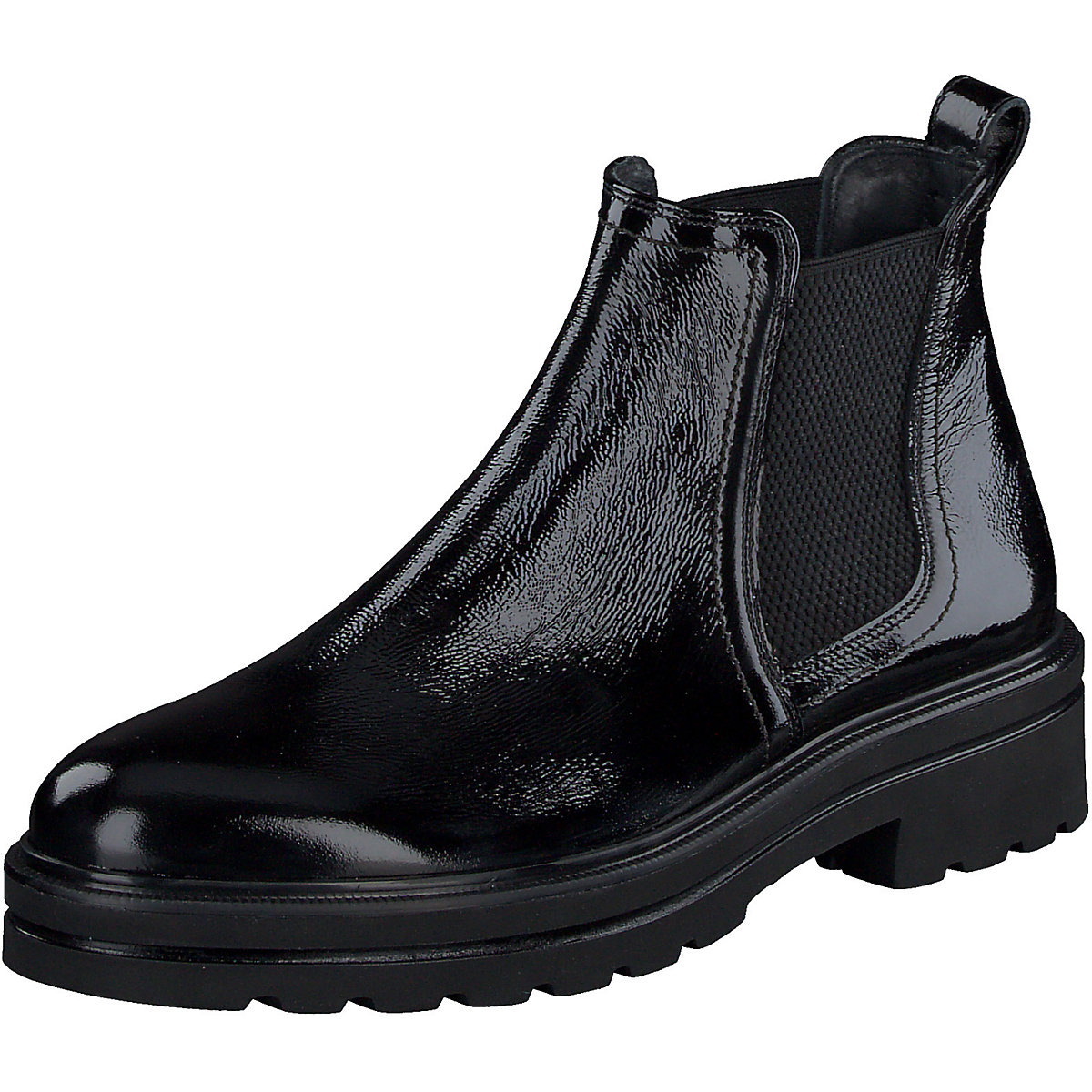 Paul Green Knautschlack Black Chelsea Boots schwarz
