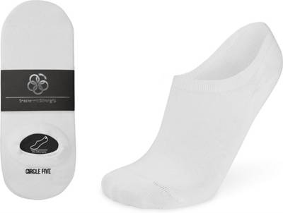 CIRCLEFIVE 6 Paar Füßlinge mit Silikongrip Sneakersocken weiß