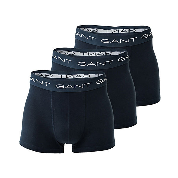 Bekleidung Boxershorts GANT Herren Boxer Shorts 3er Pack - Trunks Cotton Stretch Boxershorts blau