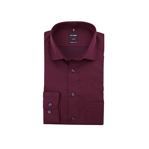 Bekleidung Langarmhemden OLYMP Langarm Business Hemd rot