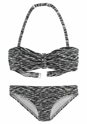 Venice Beach Bandeau-Bikini für Mädchen schwarz/weiß