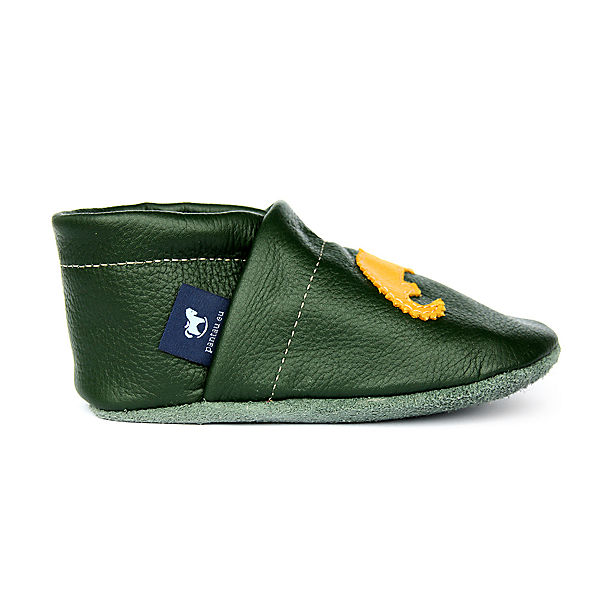 Schuhe  Pantau® Krabbelschuhe / Lederpuschen / Hausschuhe mit Krokodil Krabbelschuhe grün/gelb