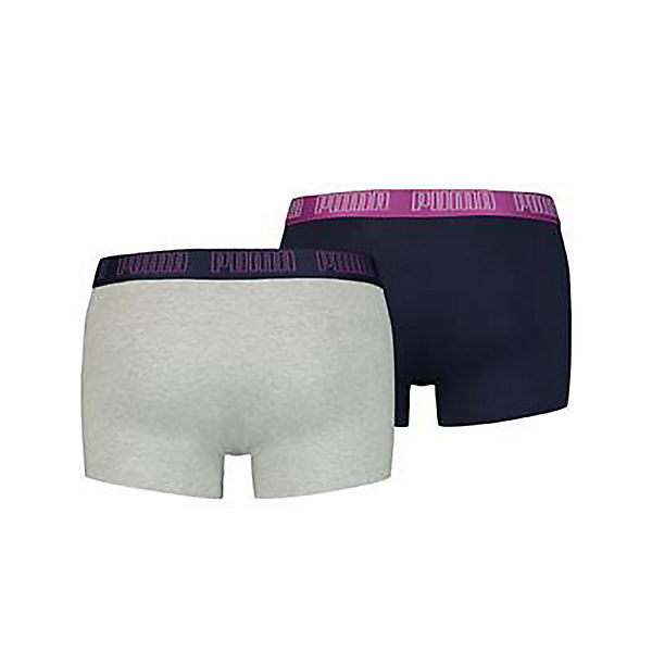 Bekleidung Boxershorts PUMA Herren Boxer Shorts 2er Pack - Basic Trunks Cotton Stretch einfarbig Boxershorts lila