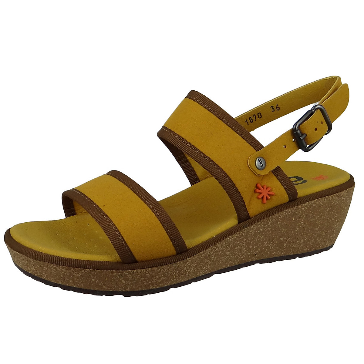 *art Damen Komfort Sandalen Capri 1870 Gelb Mostaza Textil Klassische Sandalen gelb