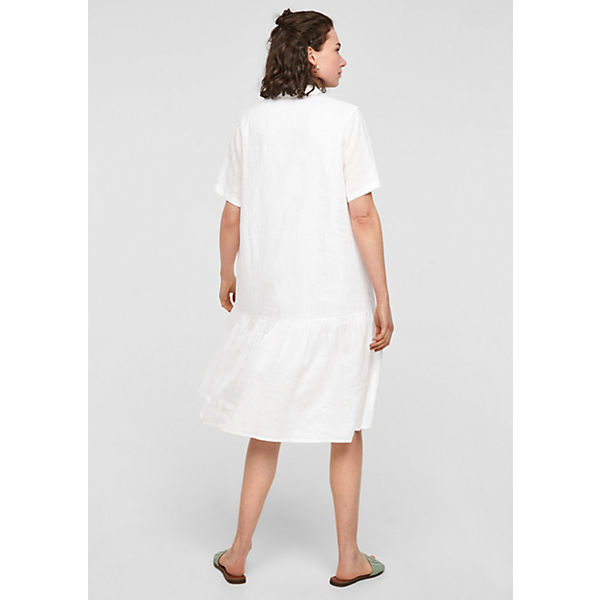 Bekleidung Freizeitkleider s.Oliver Stufenkleid aus purem Leinen Jerseykleider weiß Bekleidung Freizeitkleider s.Oliver Stufenkleid aus purem Leinen Jerseykleider weiß
