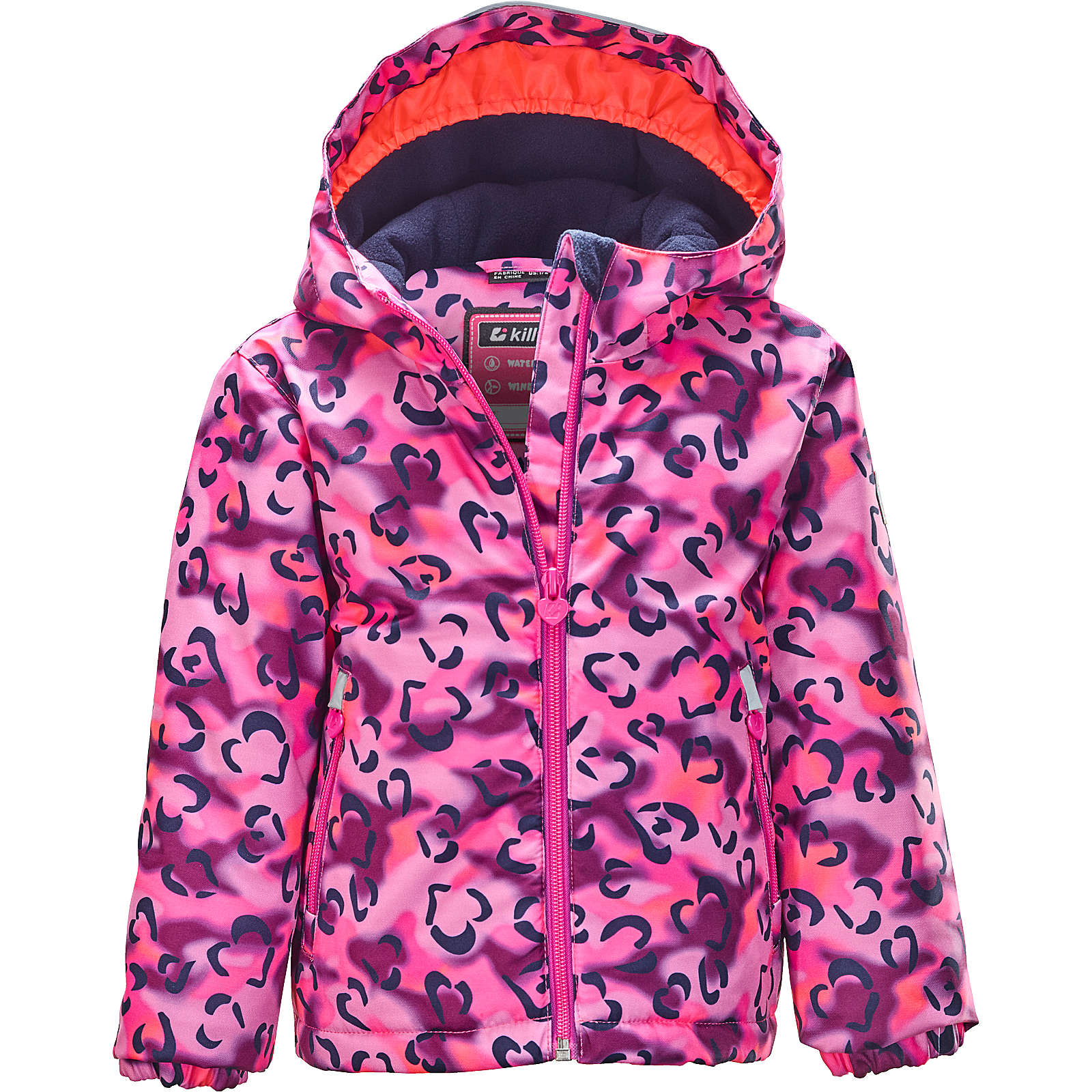 killtec Kinder Skijacke KW 87 MNS SKI JCKT mit Kapuze neonorange Mädchen