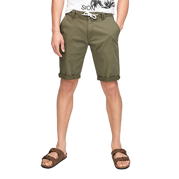 Bekleidung Shorts QS by s.Oliver Regular Fit: Bermuda mit Kordel Shorts olive