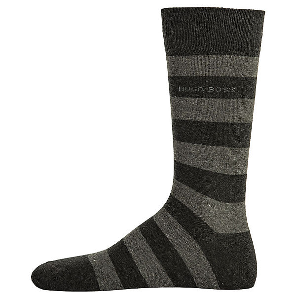 Bekleidung Socken BOSS HUGO Herren Socken 2er Pack - Kurzsocken Block Stripe CC Socken dunkelgrau