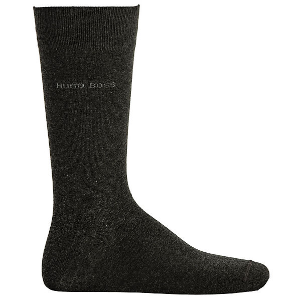 Bekleidung Socken BOSS HUGO Herren Socken 2er Pack - Kurzsocken Block Stripe CC Socken dunkelgrau