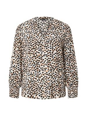 comma COMMA bluse Langarmblusen braun