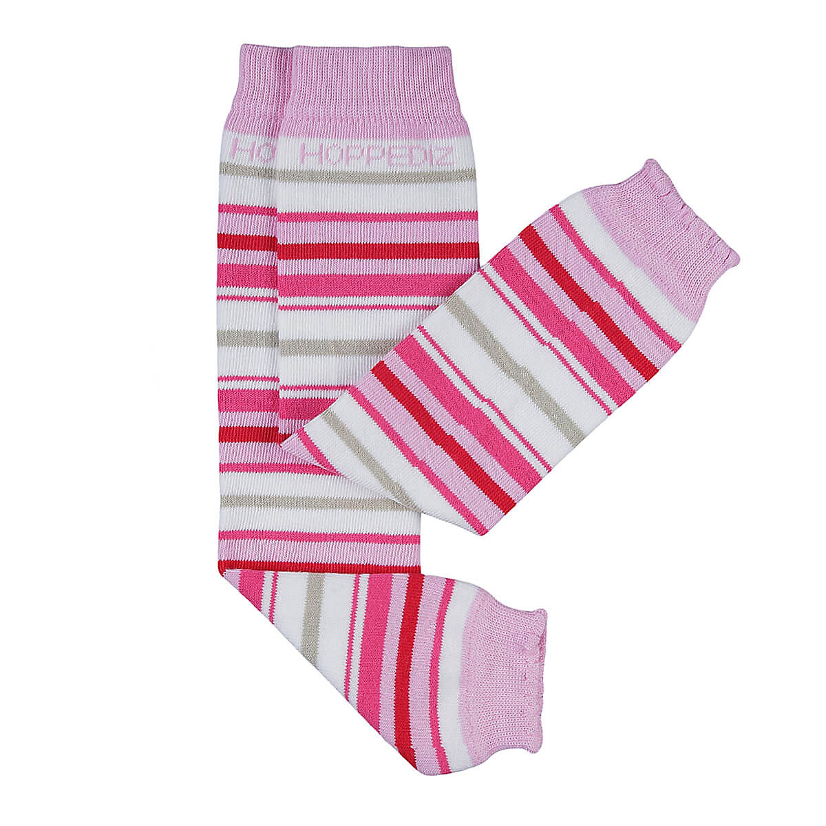 Hoppediz Beinstulpen Bio-Babystulpen gestreift weiss/rosa pink/weiß