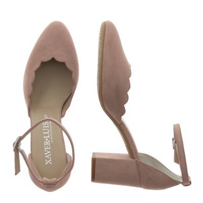 XAVER LUIS Pumps VIOLA Pumps mit Schwung für den Sommer Spangenpumps beige/rosa JN11461