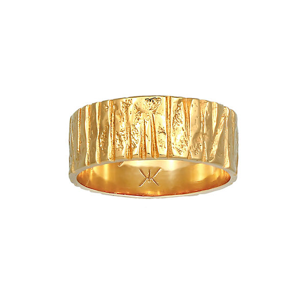 Accessoires Ringe Kuzzoi Kuzzoi Ring Bandring Breit Struktur Gehämmert 925 Silber Ringe gold