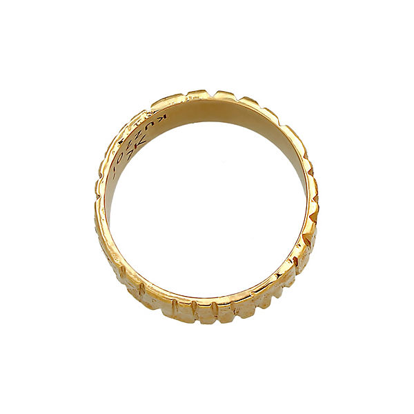 Accessoires Ringe Kuzzoi Kuzzoi Ring Bandring Breit Struktur Gehämmert 925 Silber Ringe gold