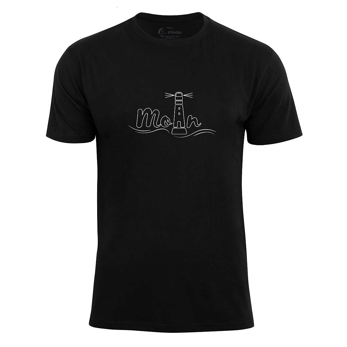 Cotton Prime Leuchtturm T-Shirt Moin T-Shirts schwarz