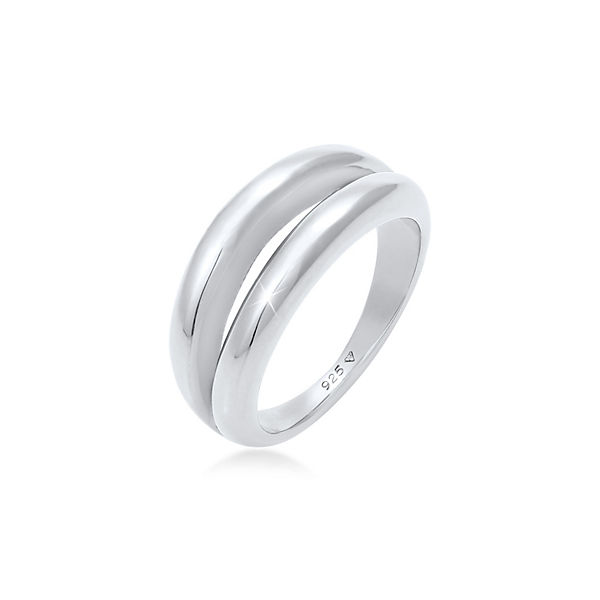 Accessoires Ringe Elli PREMIUM Elli Premium Ring Bandring Doppelt Basic Look 925 Silber Ringe silber