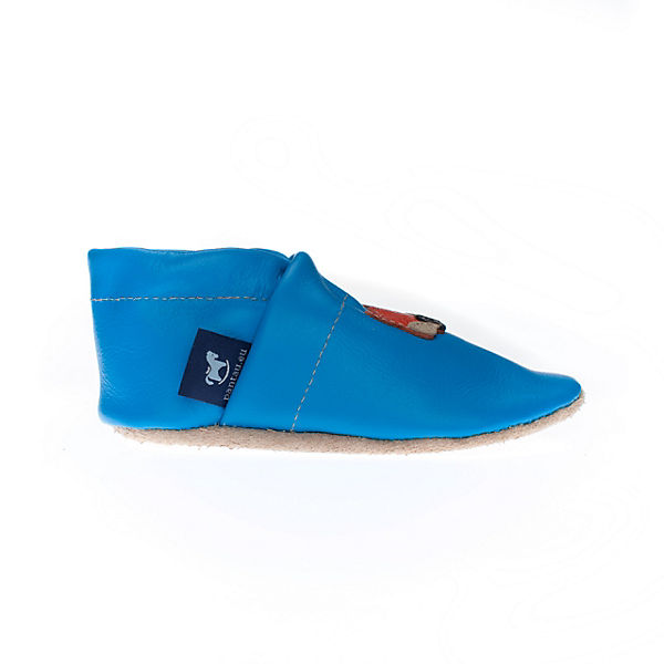 Schuhe  Pantau® Krabbelschuhe / Lederpuschen / Hausschuhe mit Fuchs Krabbelschuhe hellblau