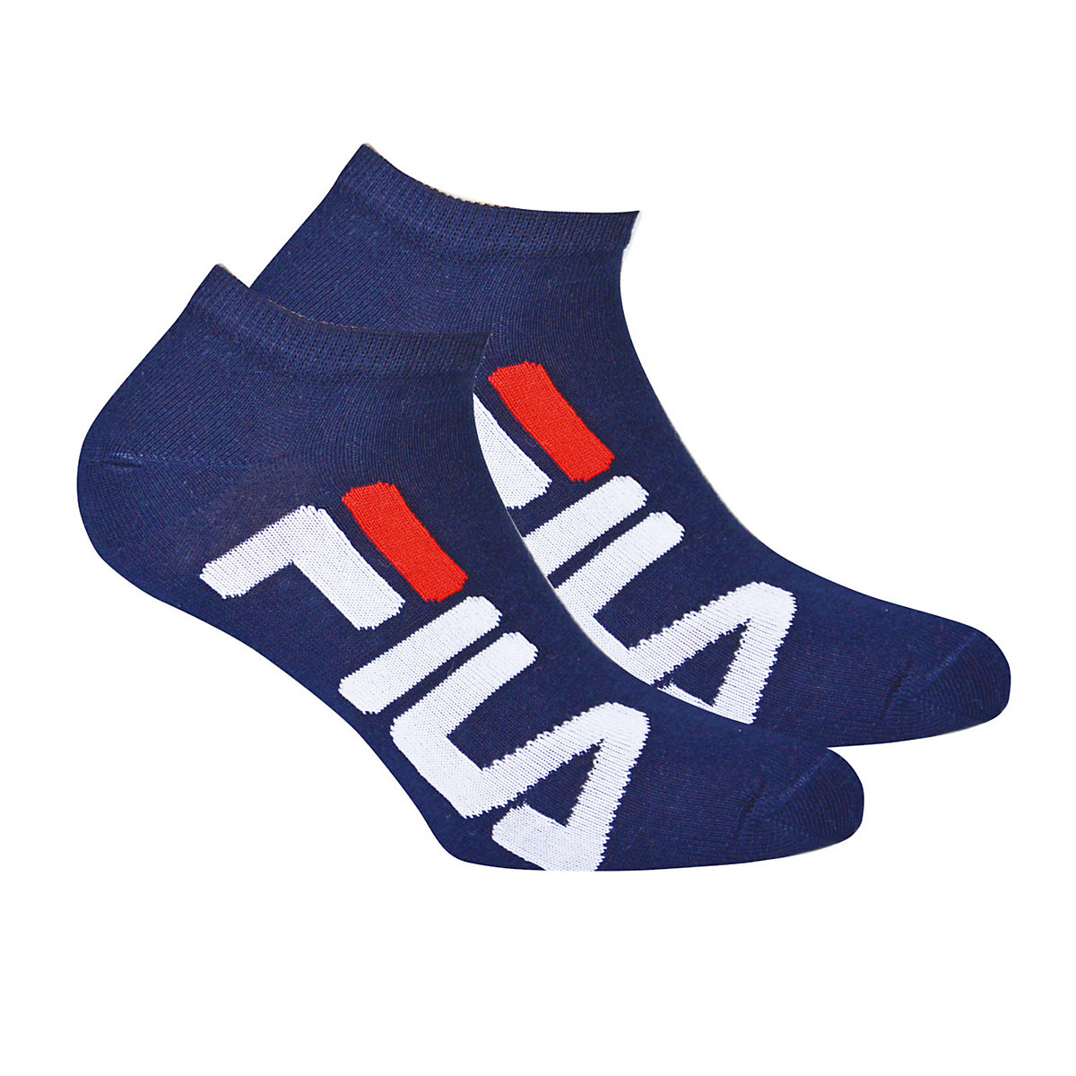 FILA Unisex 2 Paar Socken Invisible Sneakers Logo einfarbig Sneakersocken blau