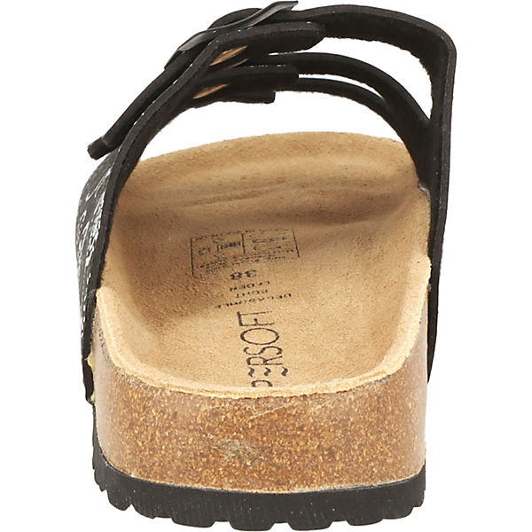 Supersoft 274-147 Damen Pantolette Sandale schwarz multi Riemchen Leder Fußbett