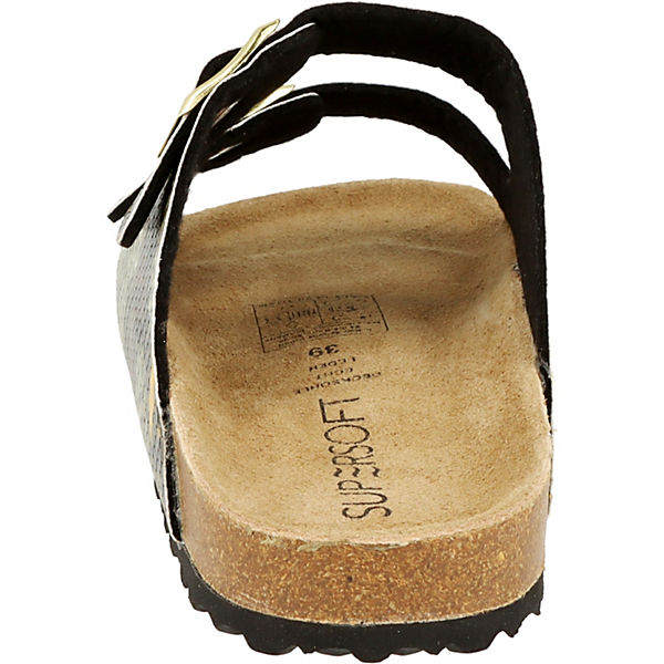 Schuhe Klassische Sandalen Relife 274-536 Damen 2er Riemen Pantolette Hausschuh Reptil Brown Lederfuß. Clogs braun