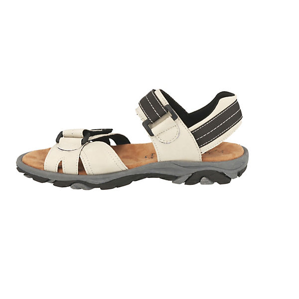 Damen Schuhe Freizeit Sommer Sandalen 281-451 Offwhite mit Klettverschluss Klassische Sandalen