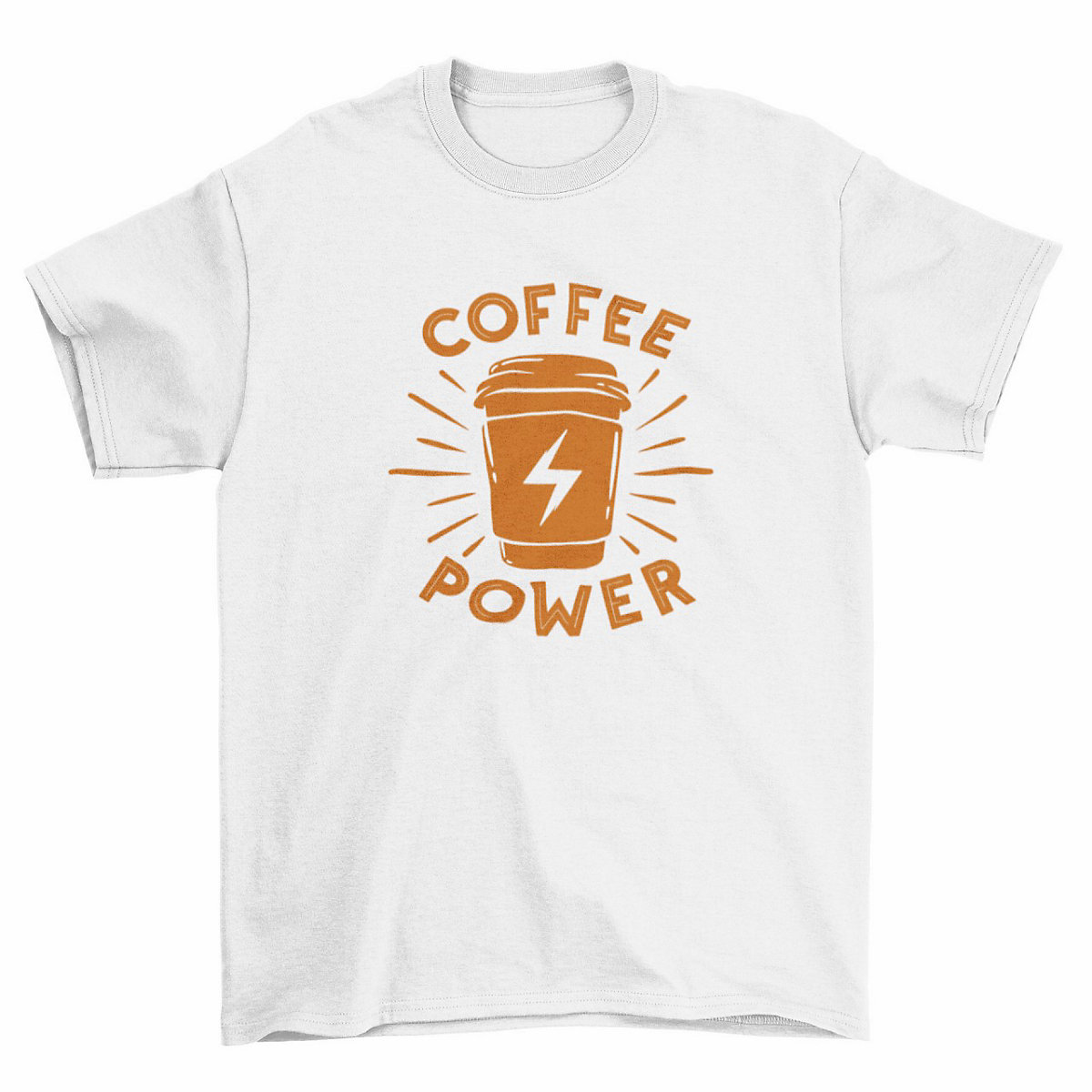 mamino Herren T Shirt -Coffee power T-Shirts weiß