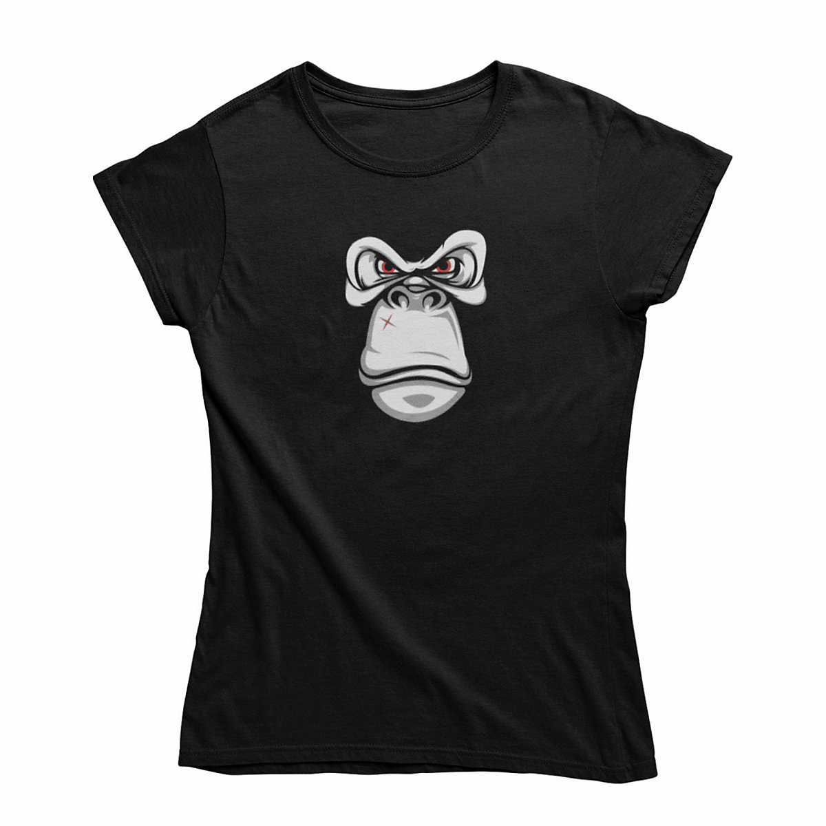 mamino Damen T Shirt -Gorilla look T-Shirts schwarz