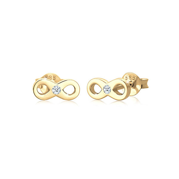 Accessoires Ohrringe Elli DIAMONDS Elli Diamonds Ohrringe Infinity Liebe Diamant (0.03 Ct) 585 Gelbgold Ohrstecker gold