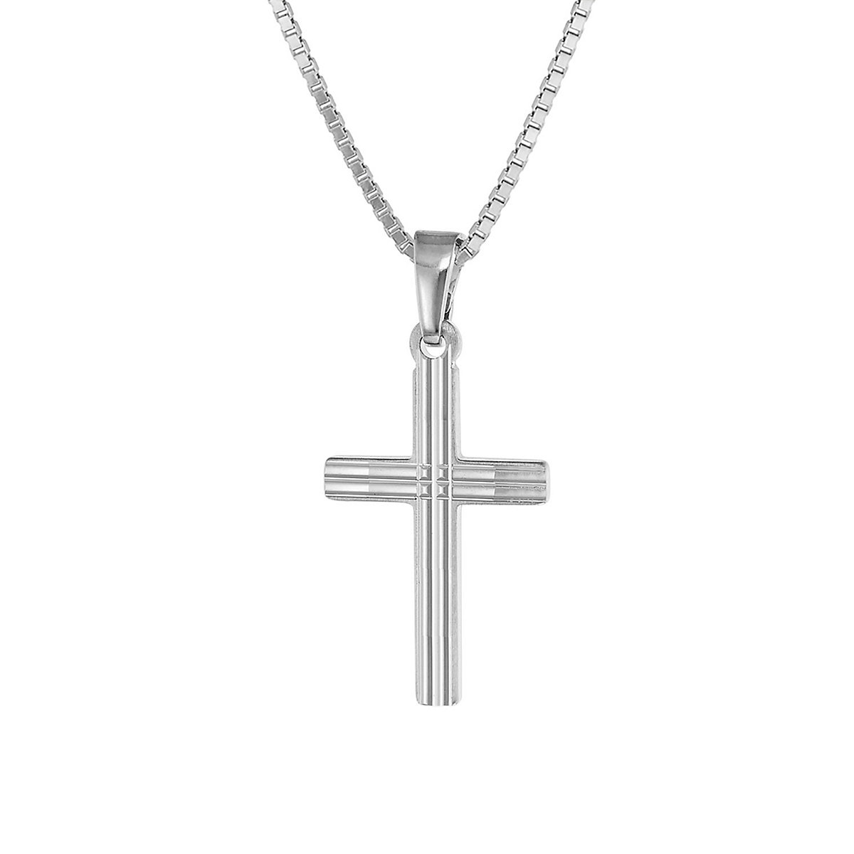 trendor Halskette mit Kreuz 925 Silber Halsketten silber