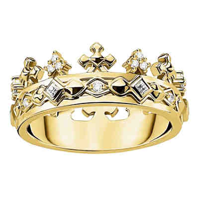 Ring für Damen Krone Silber vergoldet Ringe
