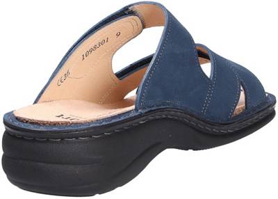 Finn Comfort Pantolette in Blau Damen Schuhe Absätze Schuhe mit flachen und mittelhohen Absätzen 