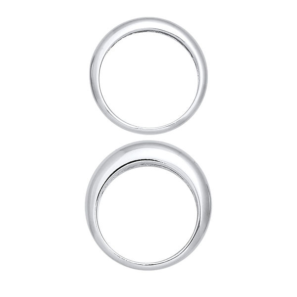 Accessoires Ringe Elli PREMIUM Elli Premium Ring Bandring Basic Klares Design 2Er Set 925 Silber Ringe silber