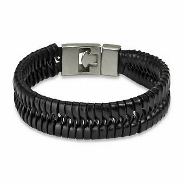 Armband T-Verschluss schwarz aus Edelstahl Unisex Armbänder