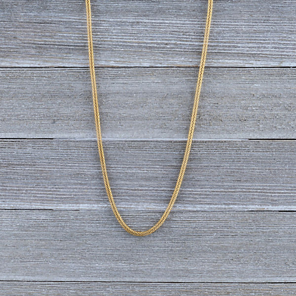 Accessoires Halsketten BUNGSA® Kette gewebt aus Edelstahl Unisex Halsketten gold