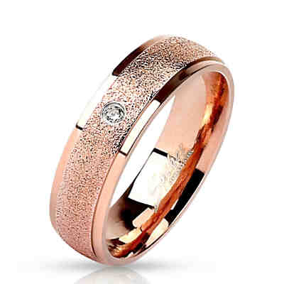 Ring sandoptik Rosegold aus Edelstahl Unisex Ringe