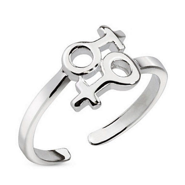 Accessoires Ringe BUNGSA® Zehenring mit Weiblichkeitssymbol Silber Messing Unisex Ringe silber