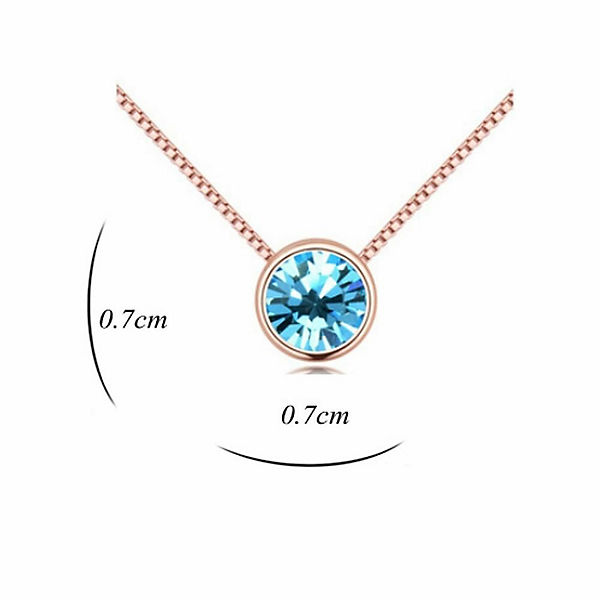 Accessoires Halsketten BUNGSA® Kette Blue Sparkle Rosegold Messing Damen Halsketten rosegold