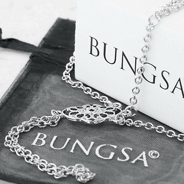 Accessoires Armbänder BUNGSA® Handkette Vintage Ornament Silber Messing Damen Armbänder silber