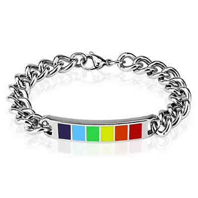 Armband Regenbogen Silber aus Edelstahl Unisex Armbänder