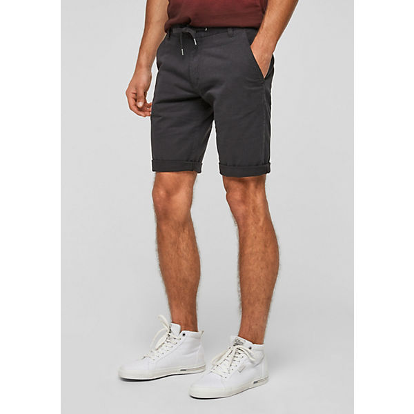 Bekleidung Shorts QS by s.Oliver Regular: Fein gestreifte Bermuda Shorts grau