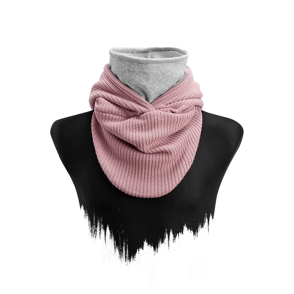 MANUFAKTUR13 Knit Hooded Loop Kapuzen Schal in versch. Varianten Schlauchschals pink/rosa
