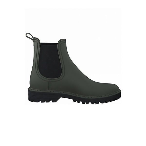 Schuhe Ankle Boots Tamaris Damen Sportliche Stiefelette 1-25359-27 Grün 710 Olive Black Kunstleder mit Removable Sock Ankle Boot