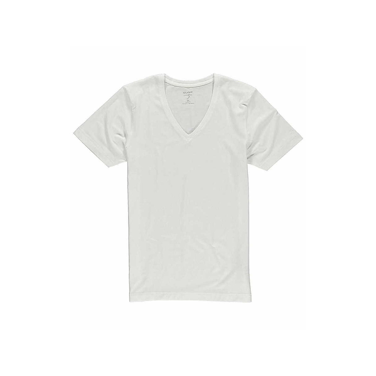 OLYMP V-Kragen T-Shirt weiß