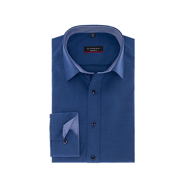 Bekleidung Langarmhemden ETERNA Langarm Freizeithemd blau