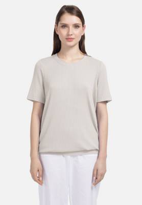 HELMIDGE Kurzarmbluse Bluse Kurzarmblusen beige
